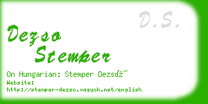 dezso stemper business card